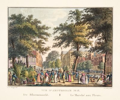 View of Amsterdam No.16. The Flower Market by Cornelis de Kruyff